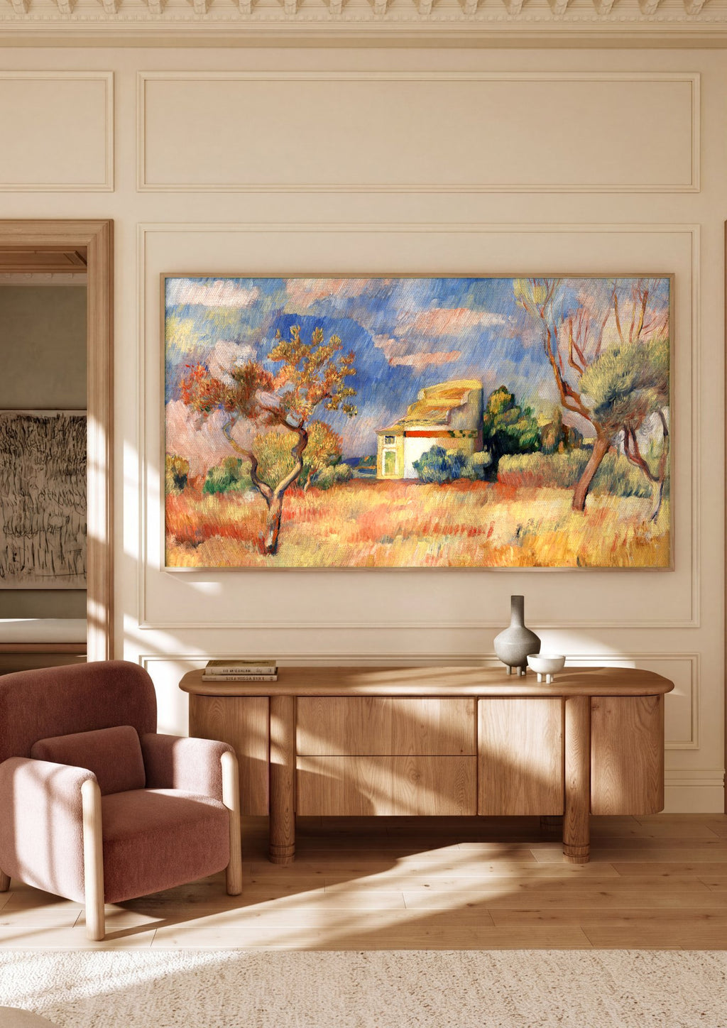Quadro Decorativo Campo Provençal - Renoir em ambiente decorado