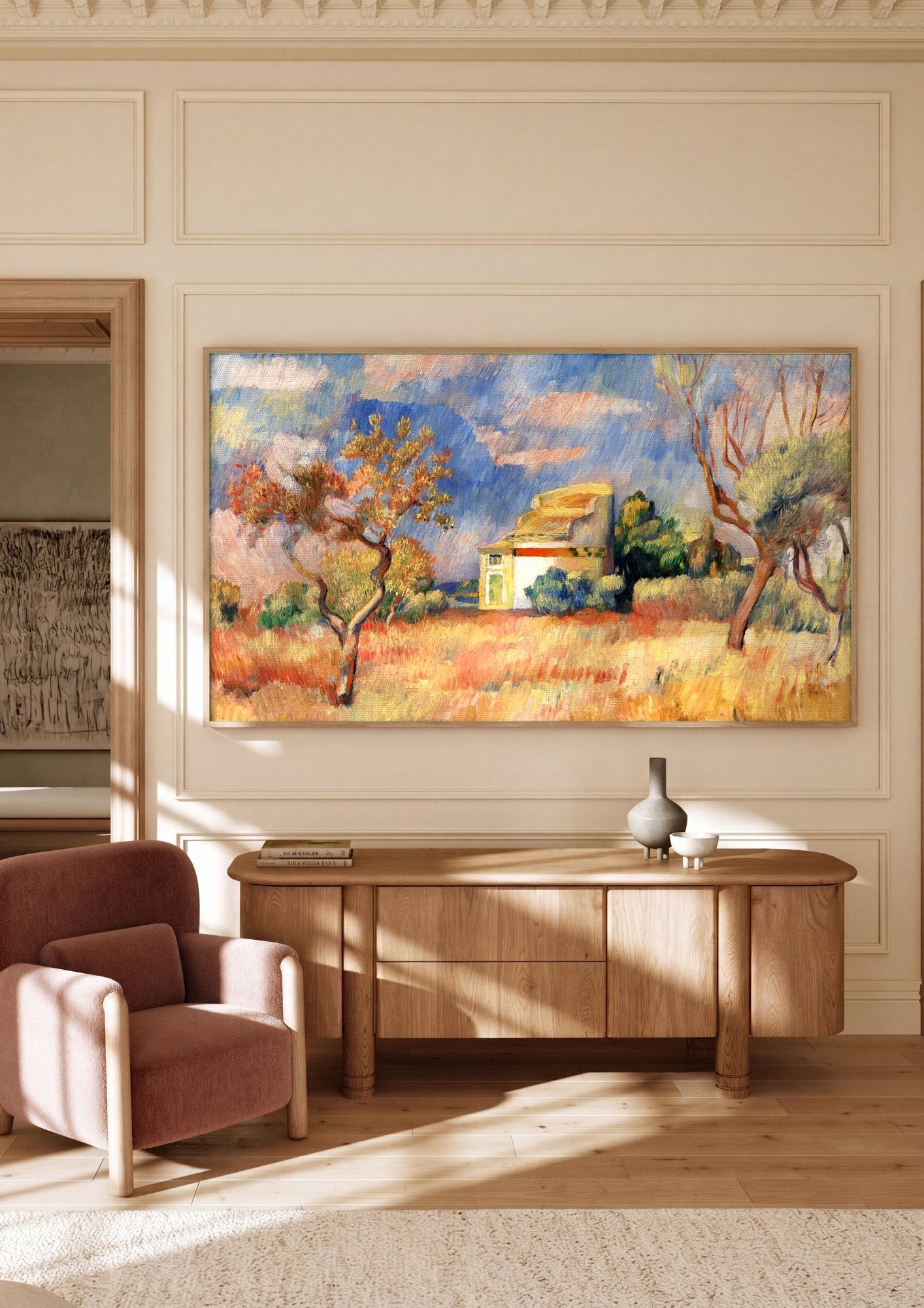 Quadro Decorativo Campo Provençal - Renoir em ambiente decorado