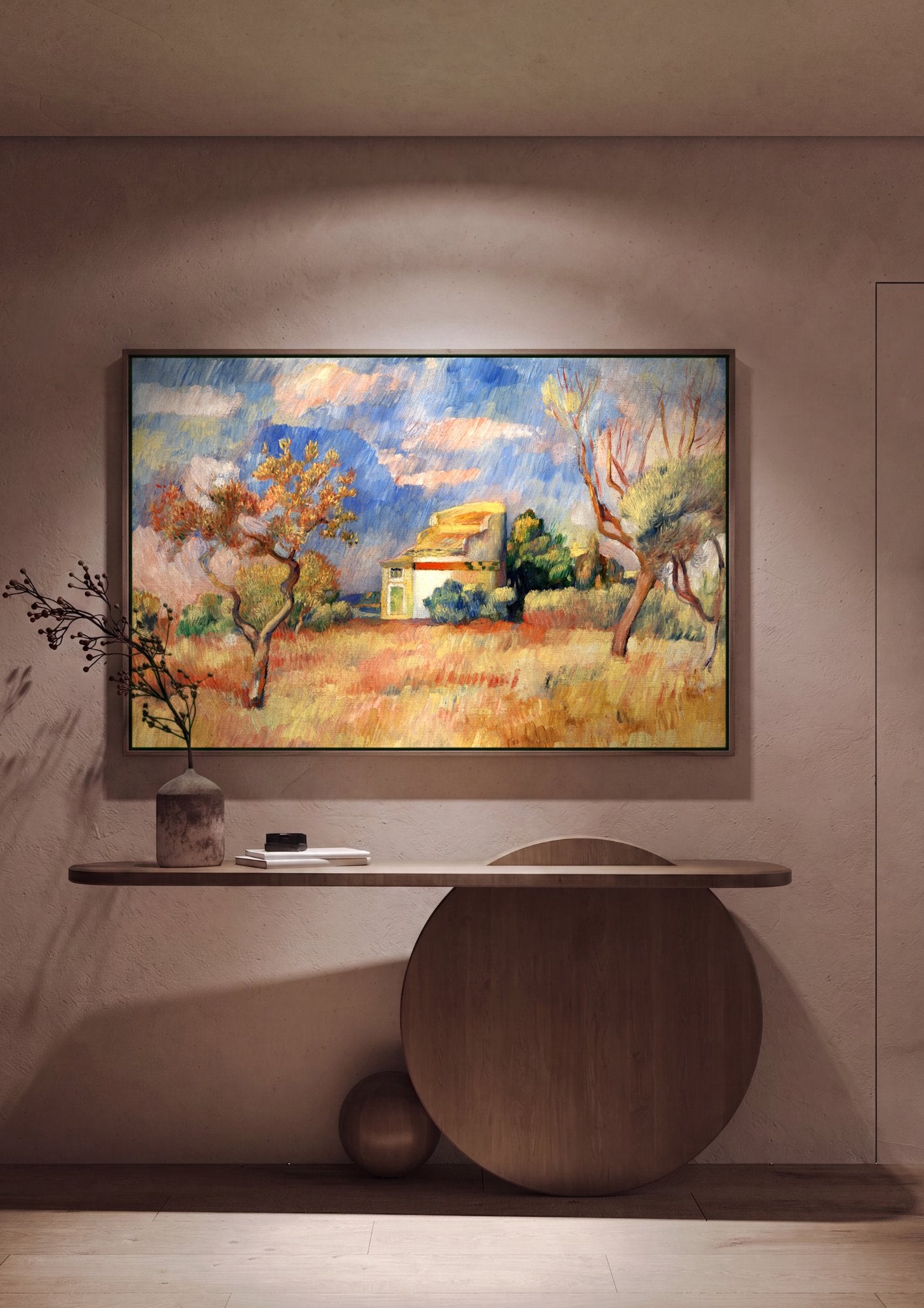 Quadro Decorativo Campo Provençal - Renoir em ambiente decorado