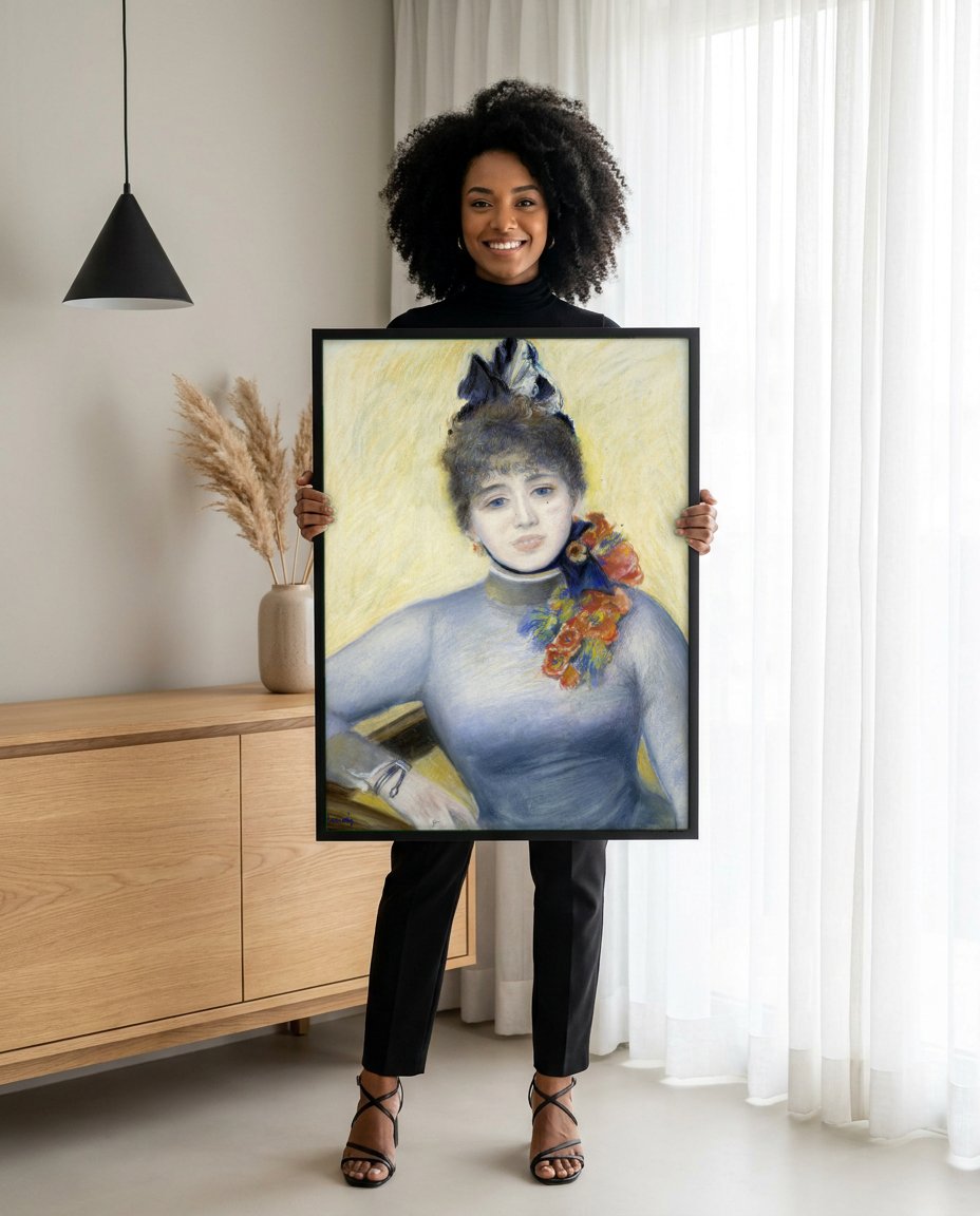 Quadro Decorativo La Parisienne - Renoir com modelo em ambiente