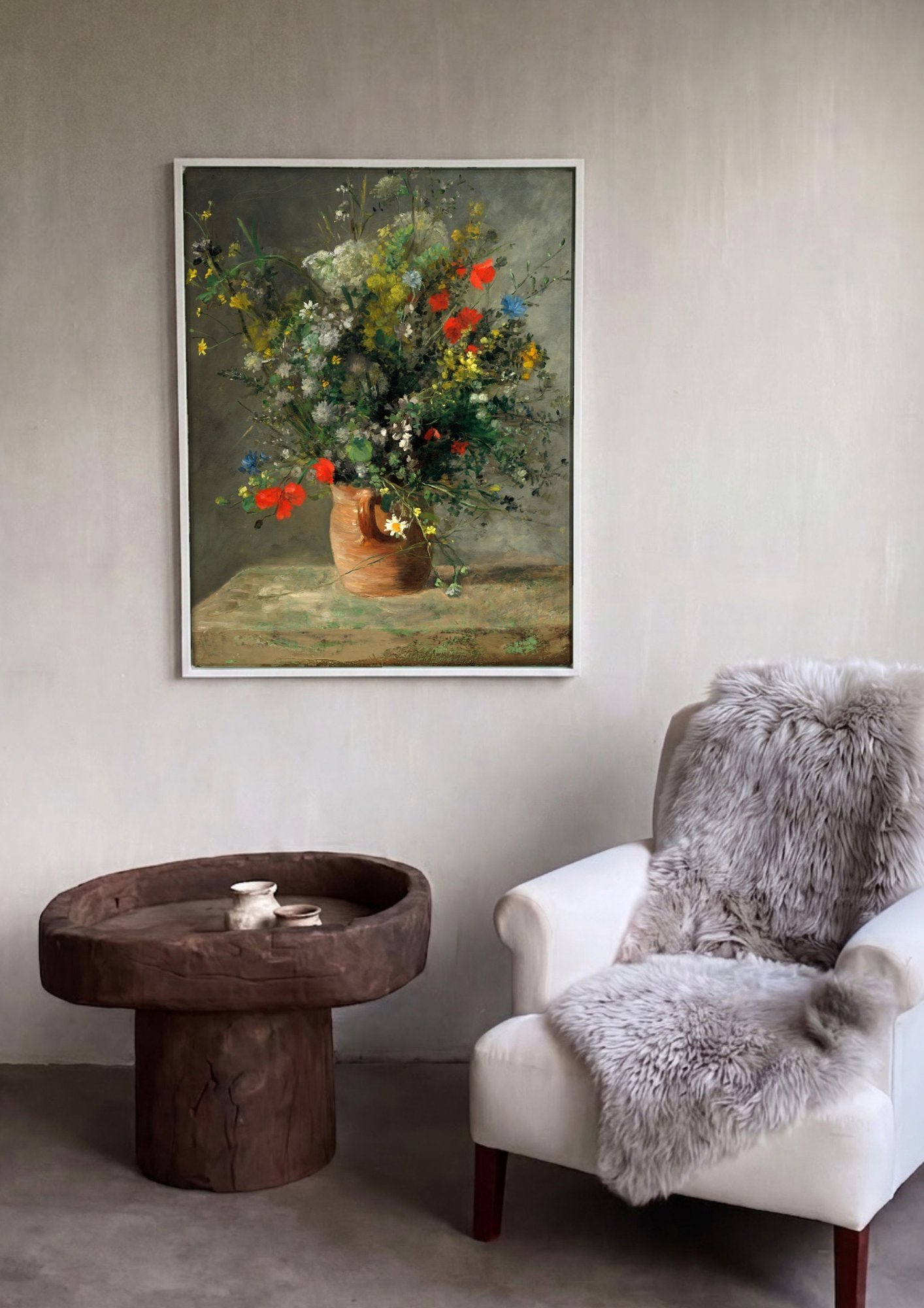 Quadro Decorativo Vaso de Flores - Renoir em ambiente decorado