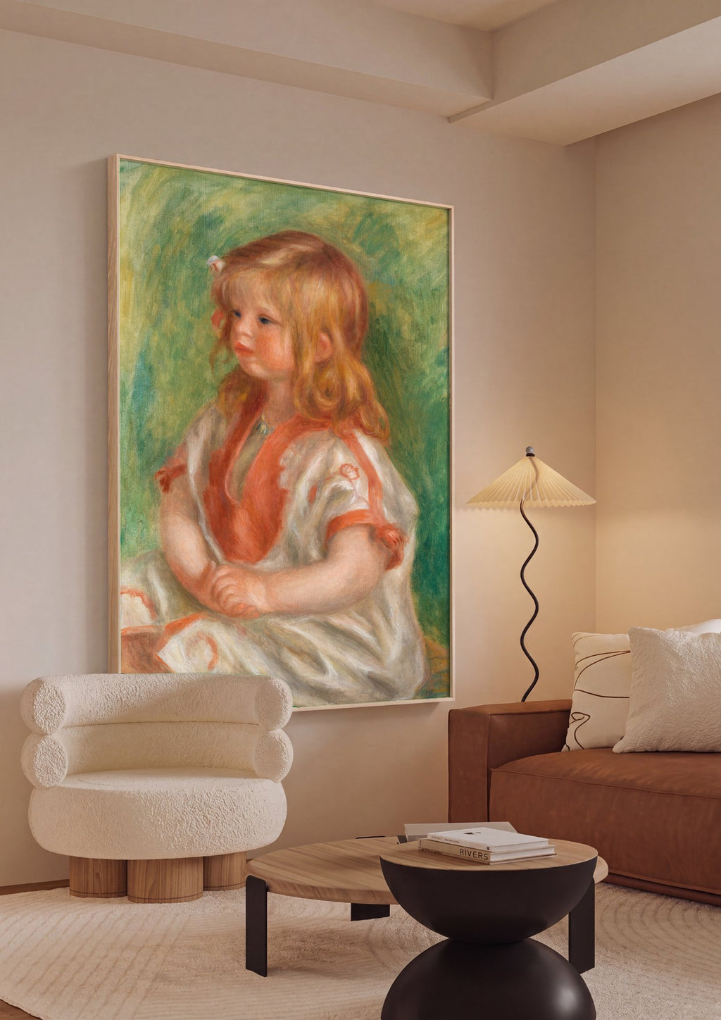 Quadro Decorativo Criança Ruiva - Renoir em ambiente decorado