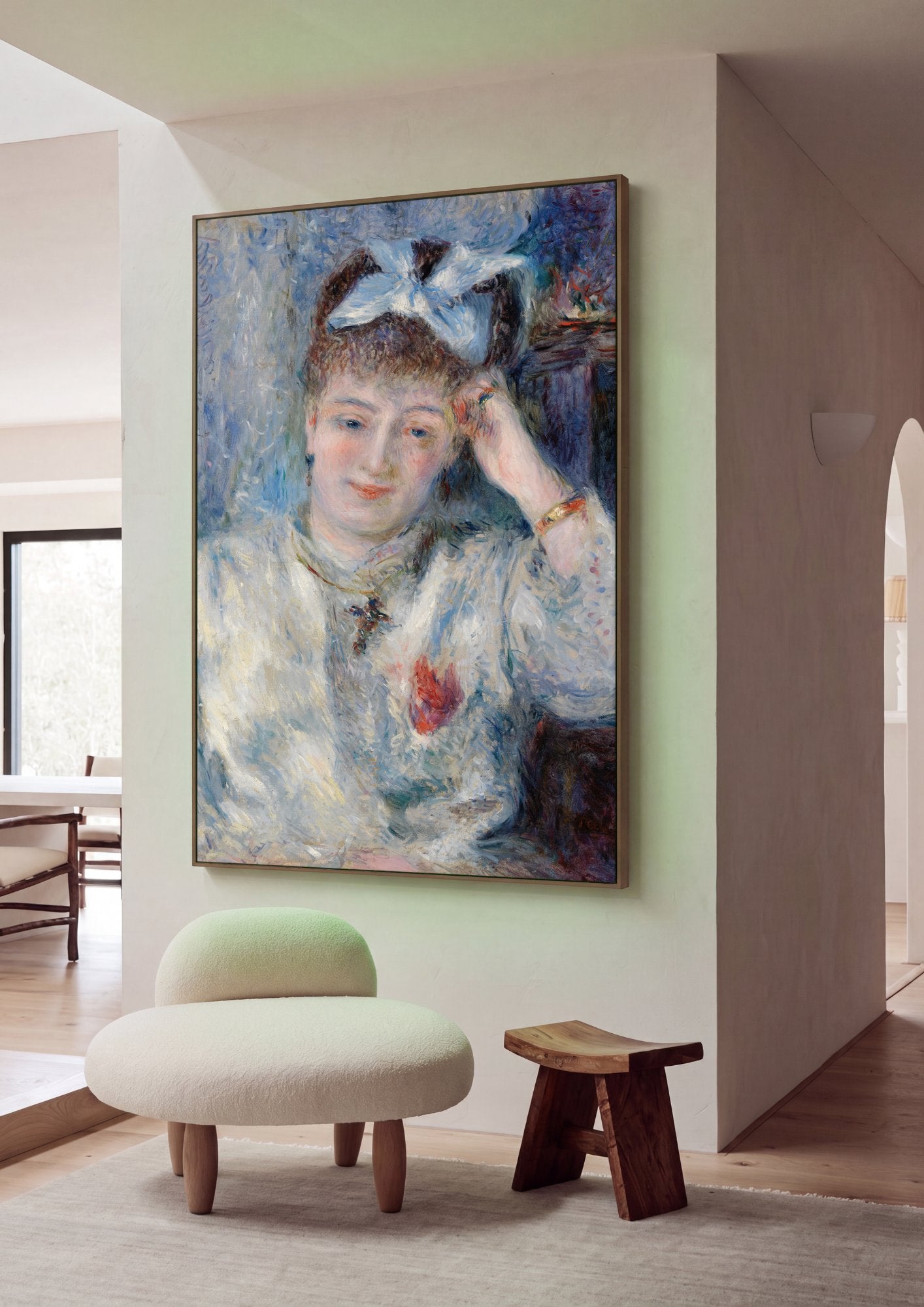 Quadro Decorativo A Mulher Jovem - Renoir em ambiente decorado
