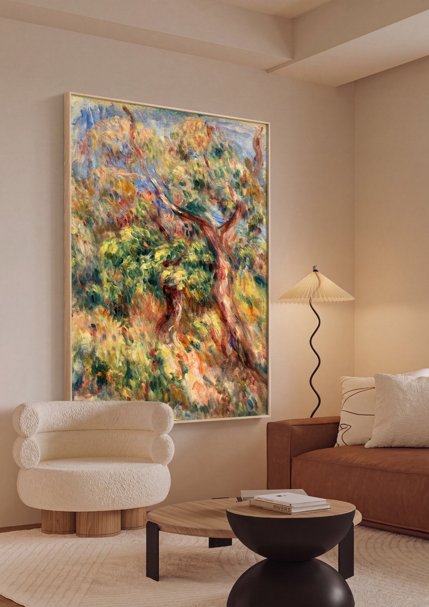 Quadro Decorativo Árvore em Flor - Renoir em ambiente decorado