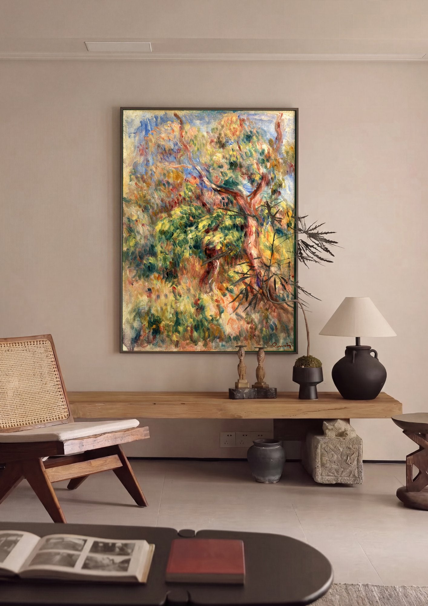 Quadro Decorativo Árvore em Flor - Renoir em ambiente decorado