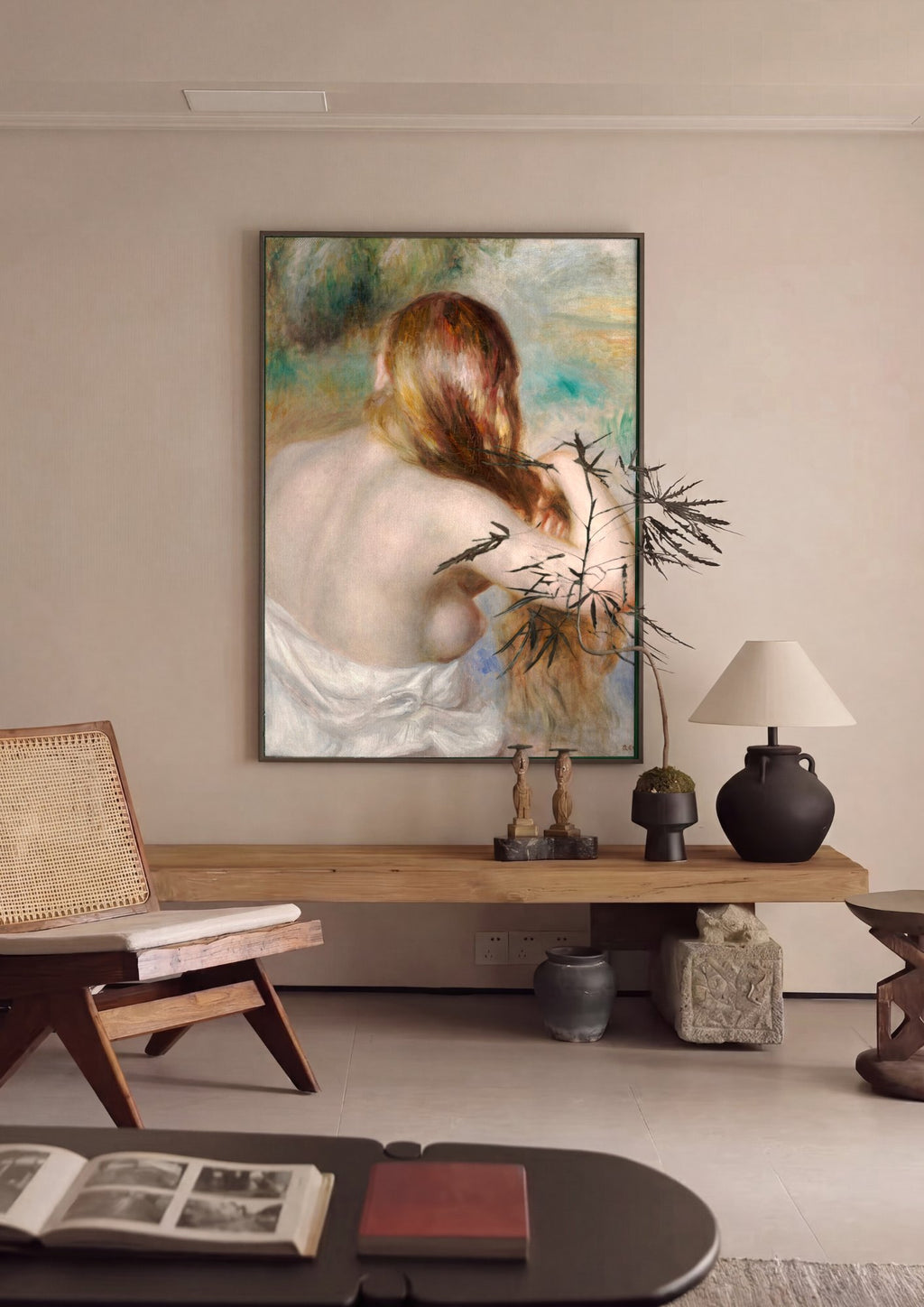 Quadro Decorativo A Penteadeira - Renoir em ambiente decorado