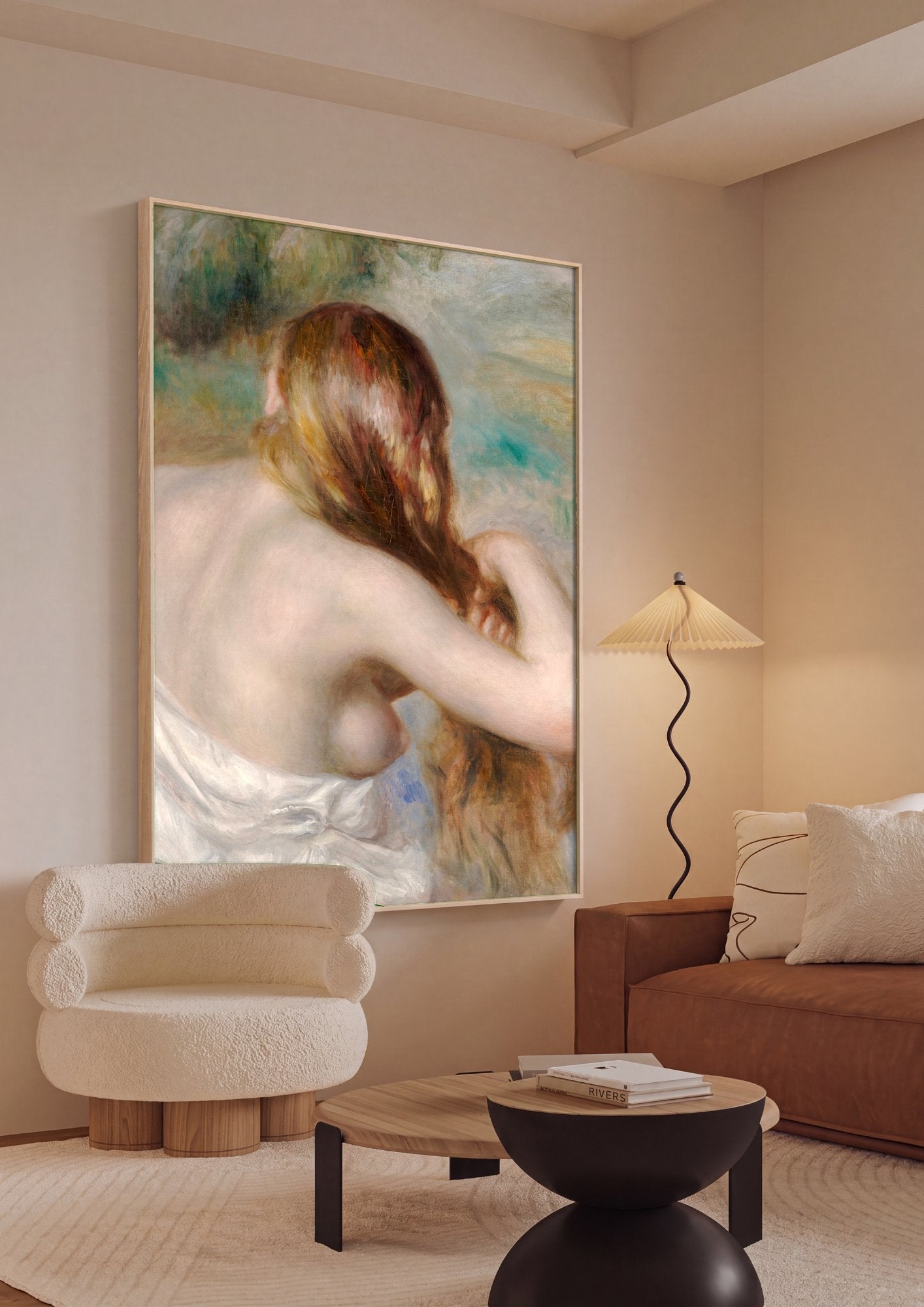 Quadro Decorativo A Penteadeira - Renoir em ambiente decorado