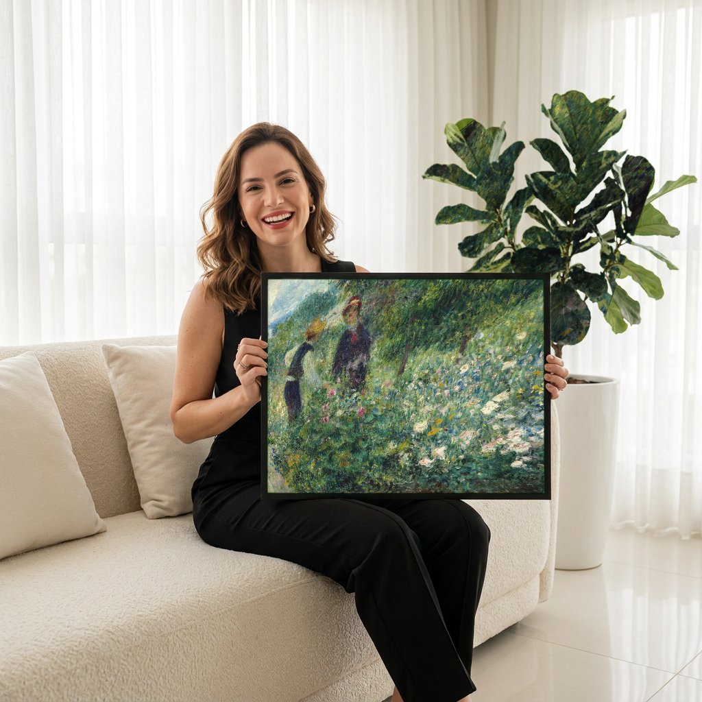 Quadro Decorativo Jardim de Verão - Renoir com modelo em ambiente