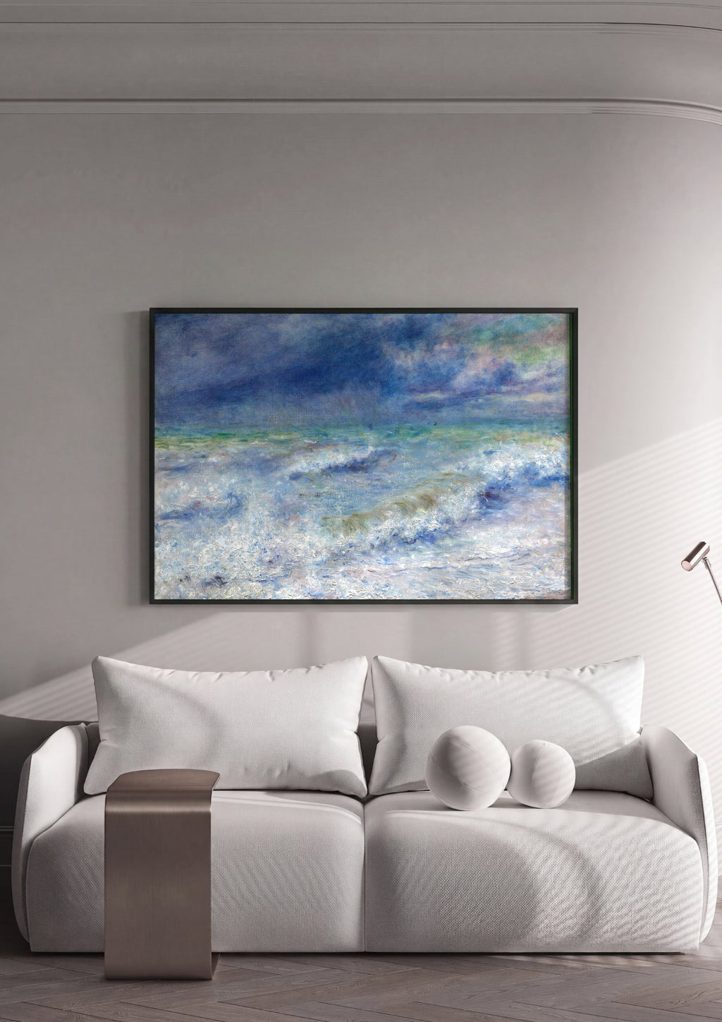 Quadro Decorativo Mar Revolto - Renoir em ambiente decorado