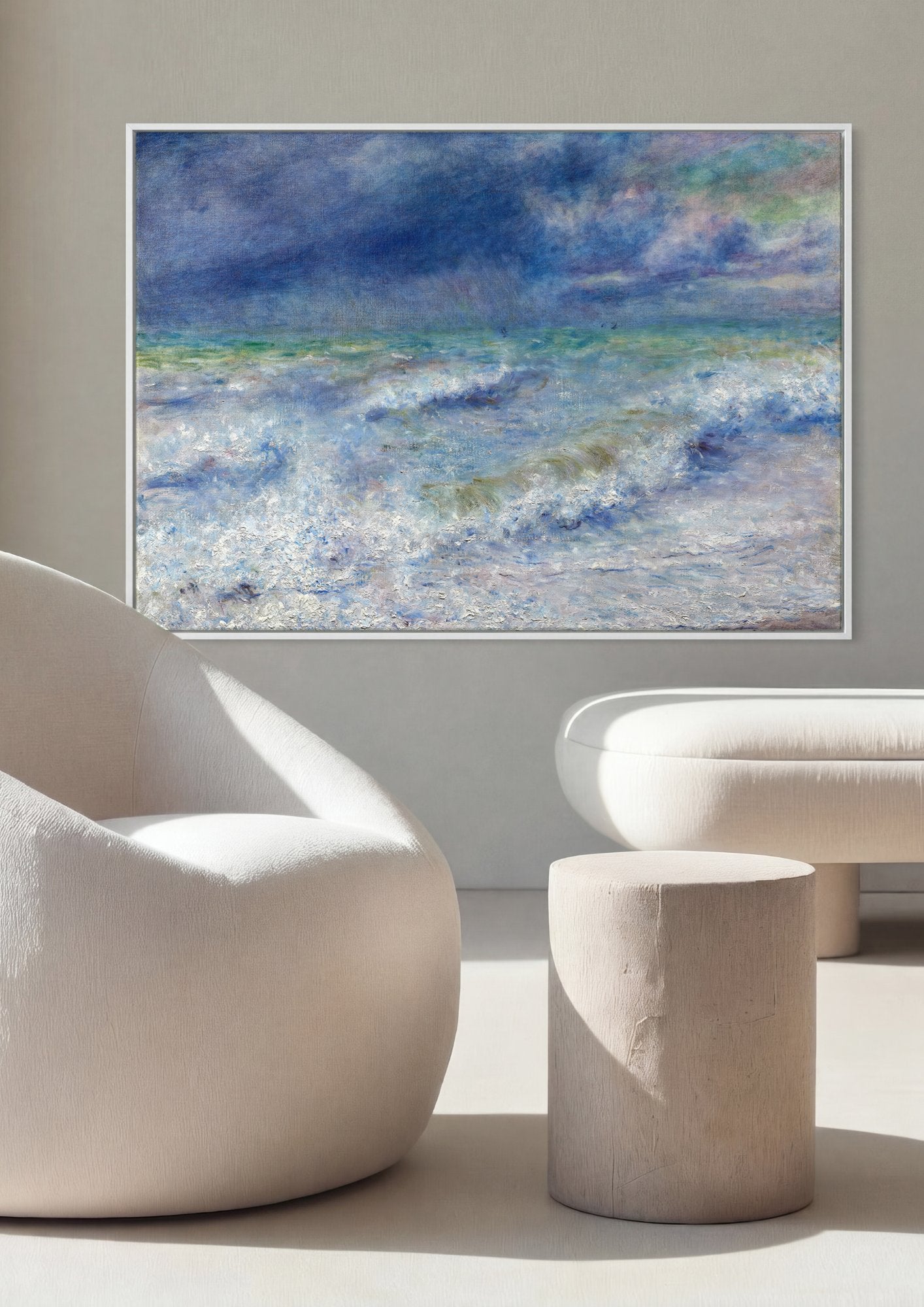 Quadro Decorativo Mar Revolto - Renoir em ambiente decorado