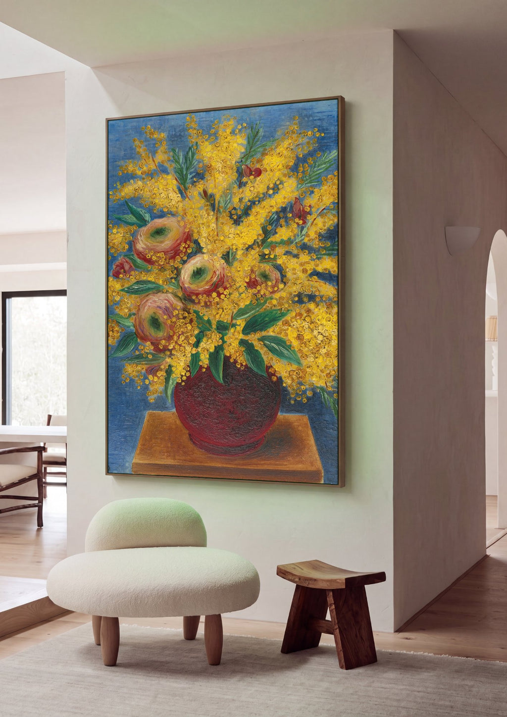 Quadro Decorativo de Vaso de Flores - Moïse Kisling em ambiente decorado