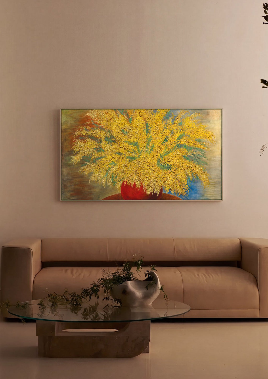 Quadro Decorativo Mimosas Vibrantes - Moïse Kisling em ambiente decorado