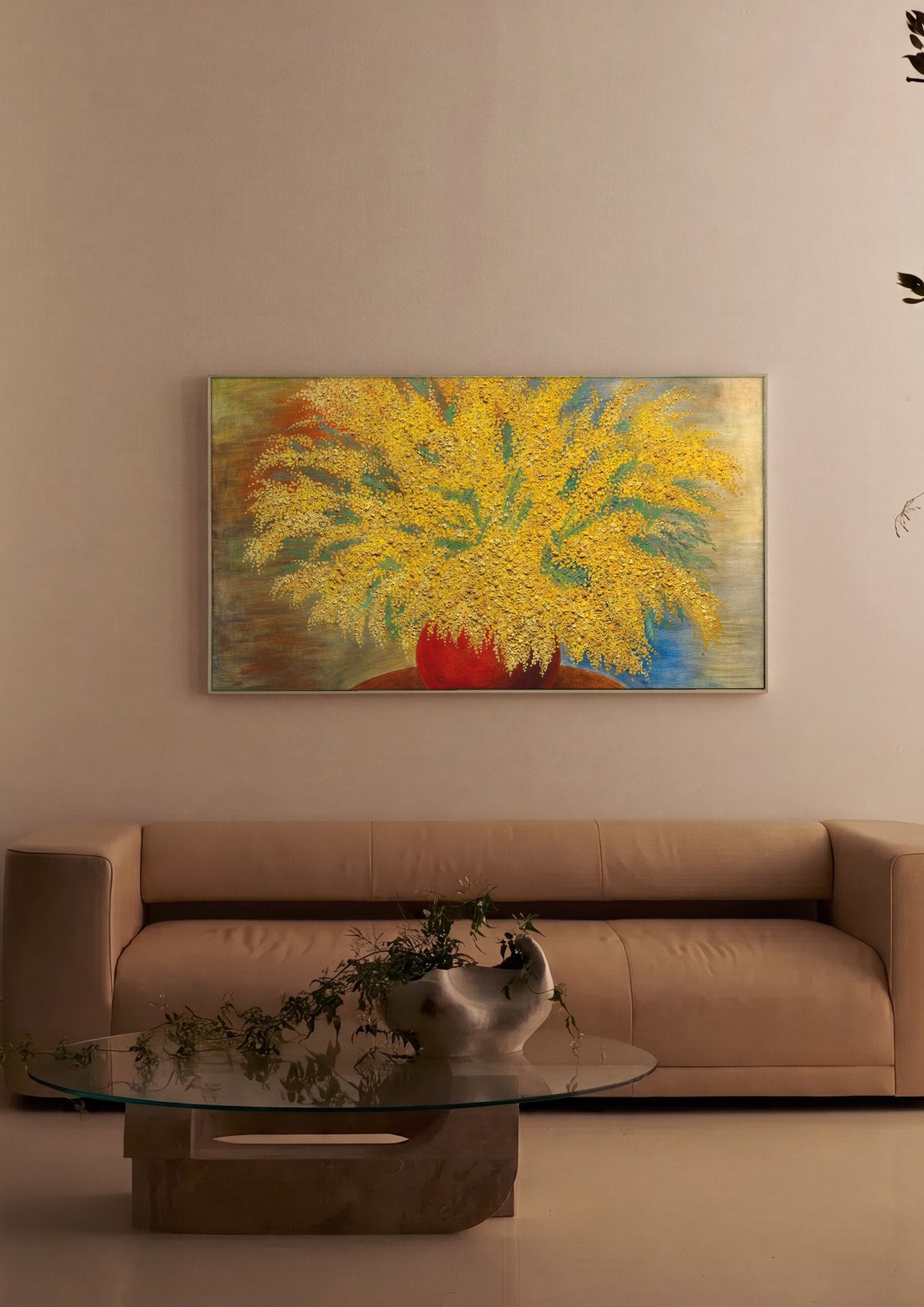Quadro Decorativo Mimosas Vibrantes - Moïse Kisling em ambiente decorado