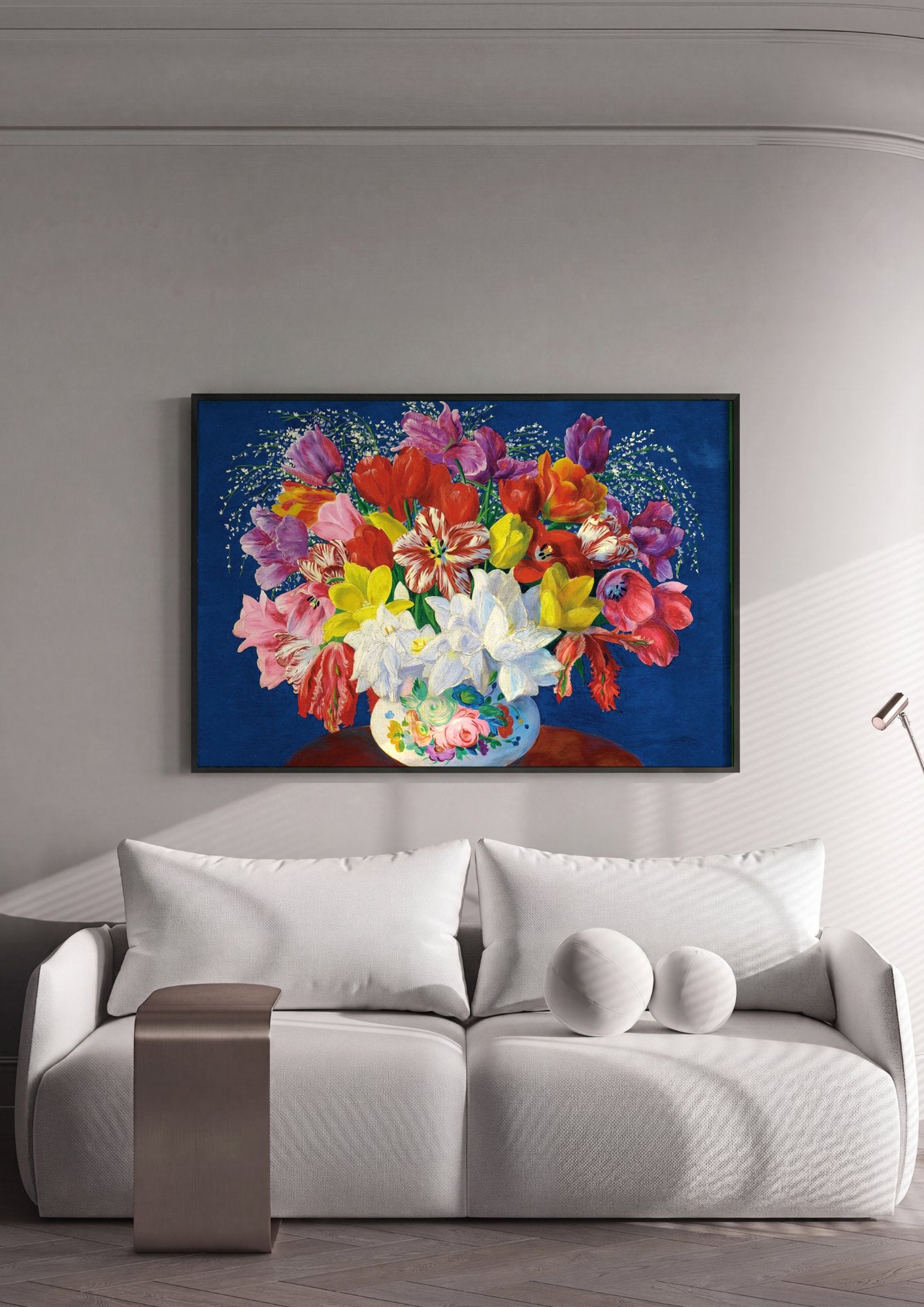 Quadro Decorativo 'Bouquet de Flores' - Moïse Kisling em ambiente decorado