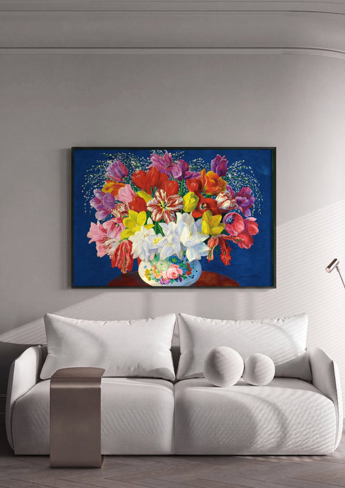 Quadro Decorativo 'Bouquet de Flores' - Moïse Kisling em ambiente decorado