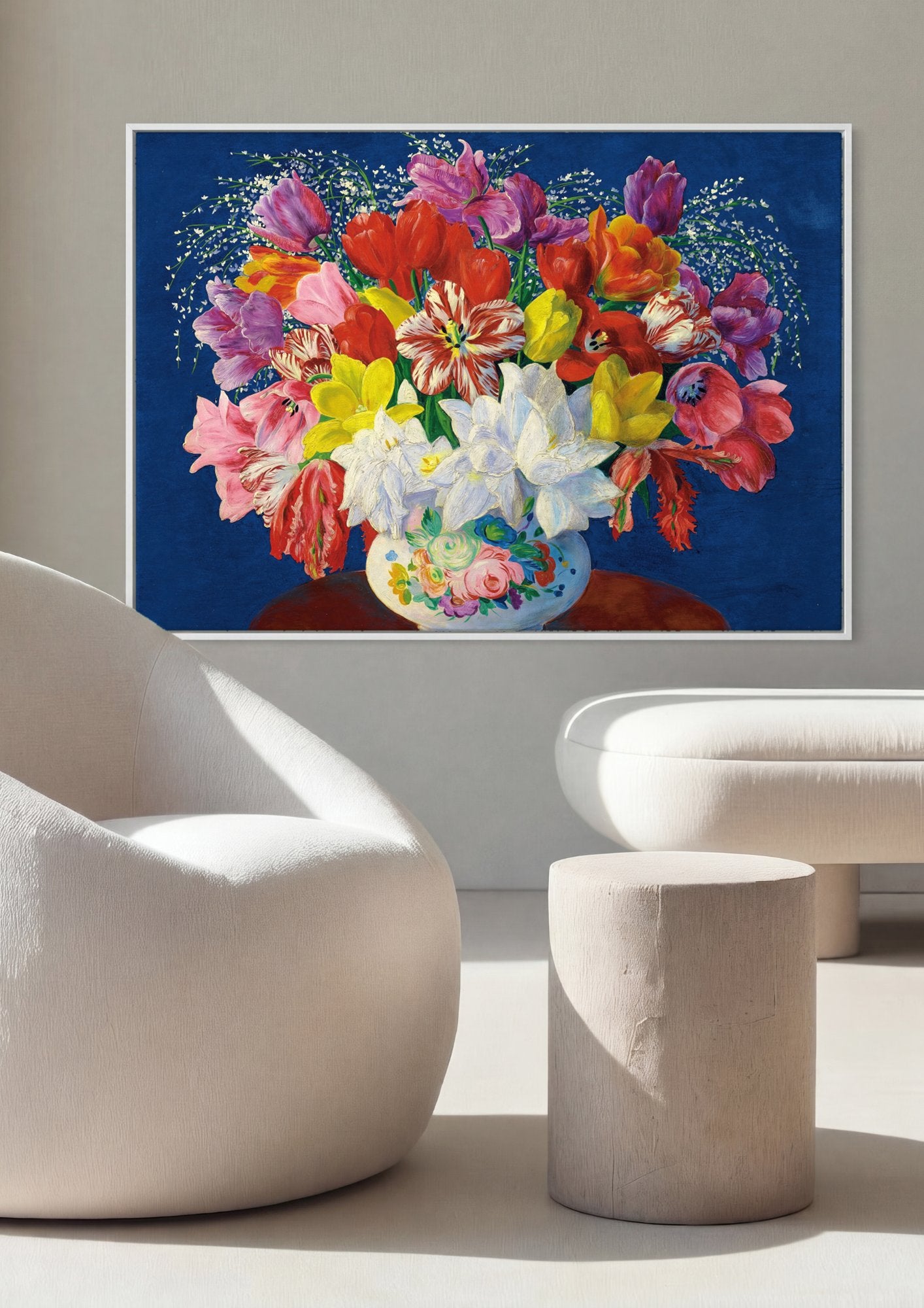 Quadro Decorativo 'Bouquet de Flores' - Moïse Kisling em ambiente decorado