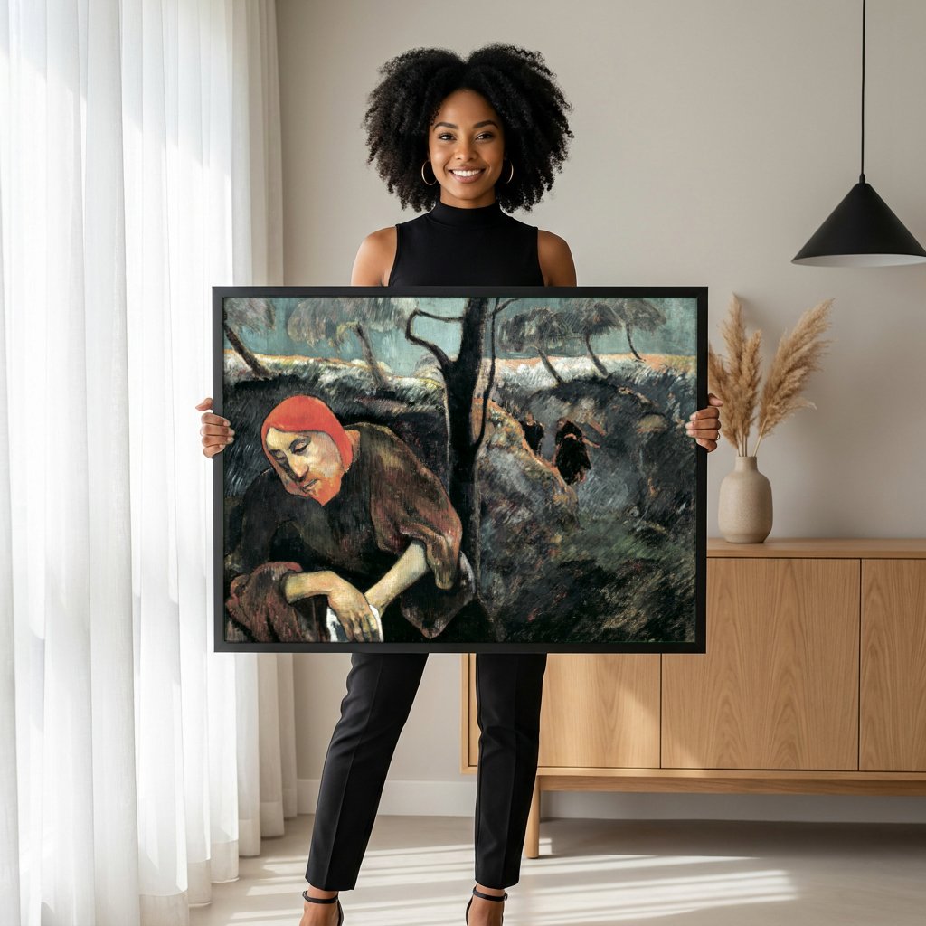 Quadro Decorativo Cristo no Horto das Oliveiras - Paul Gauguin com modelo em ambiente