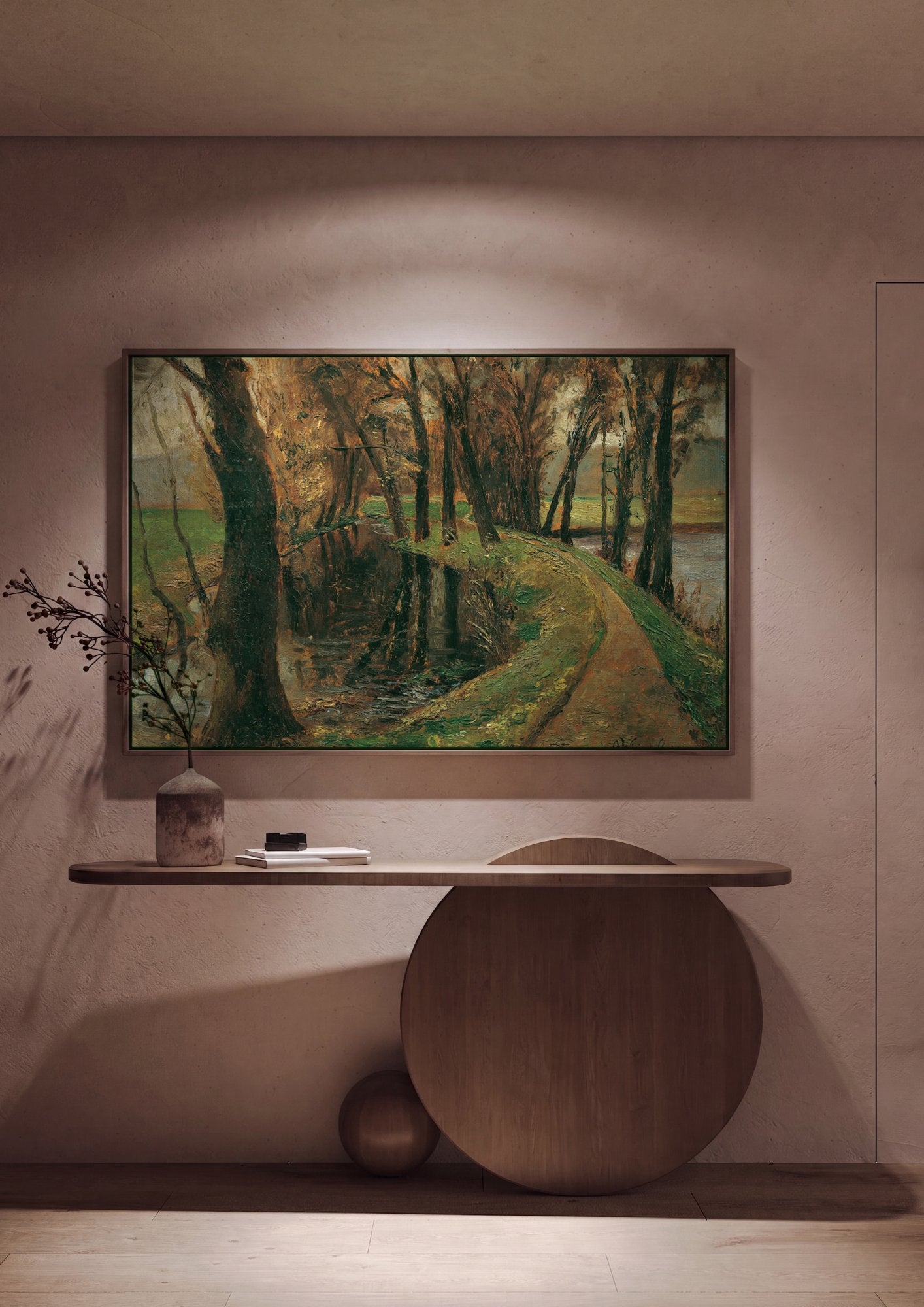 Quadro Decorativo Caminho na Floresta - Olga Wisinger-Florian em ambiente decorado
