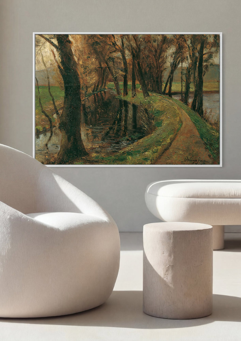 Quadro Decorativo Caminho na Floresta - Olga Wisinger-Florian em ambiente decorado