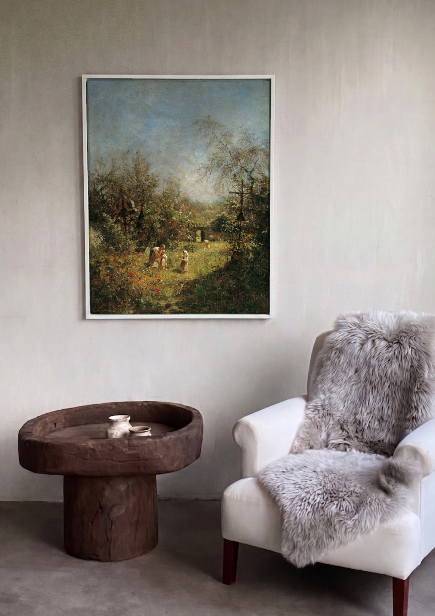 Quadro Decorativo Jardins com Figuras - Olga Wisinger-Florian em ambiente decorado