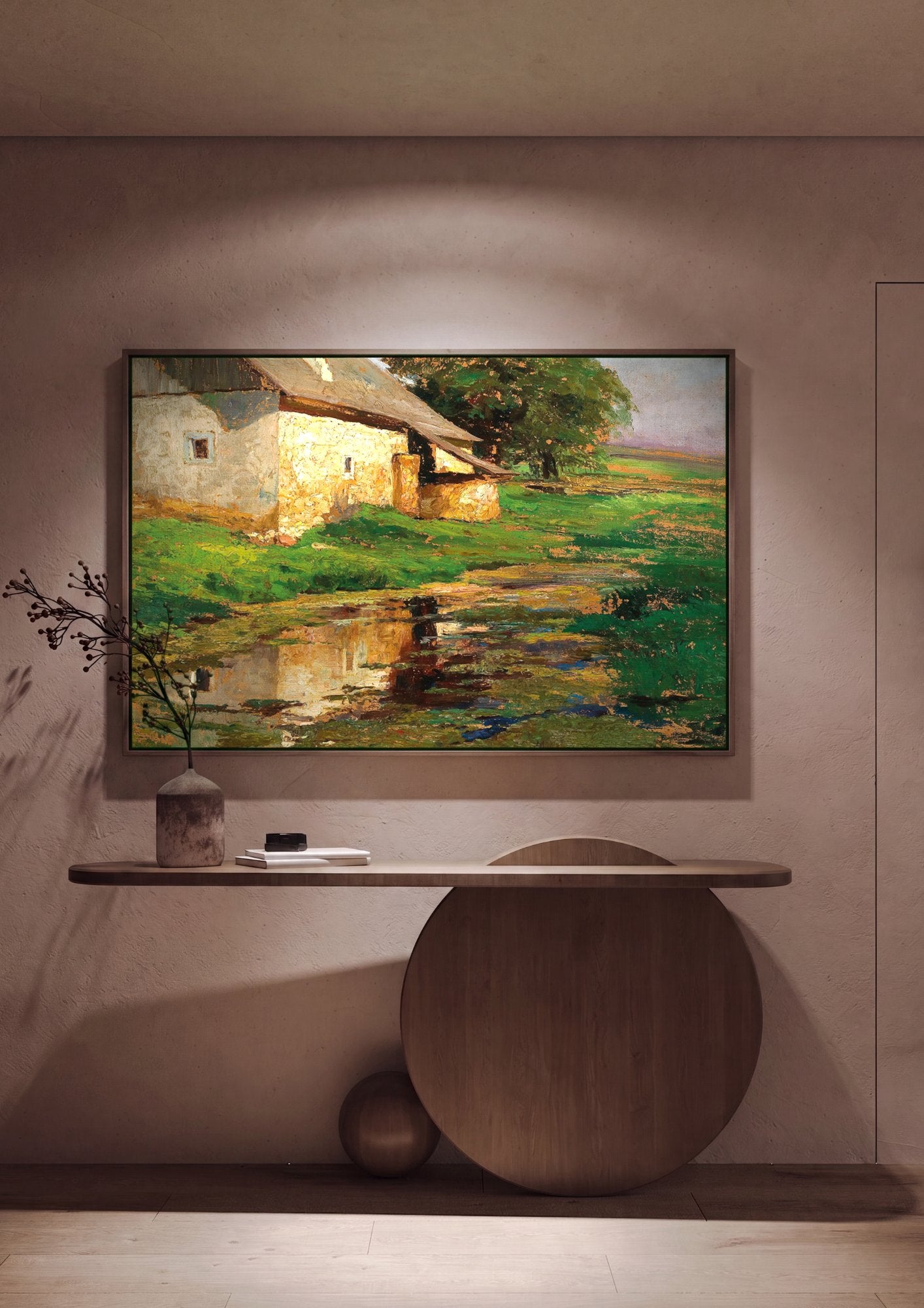 Quadro Decorativo Casa à Beira D'água - Olga Wisinger-Florian em ambiente decorado