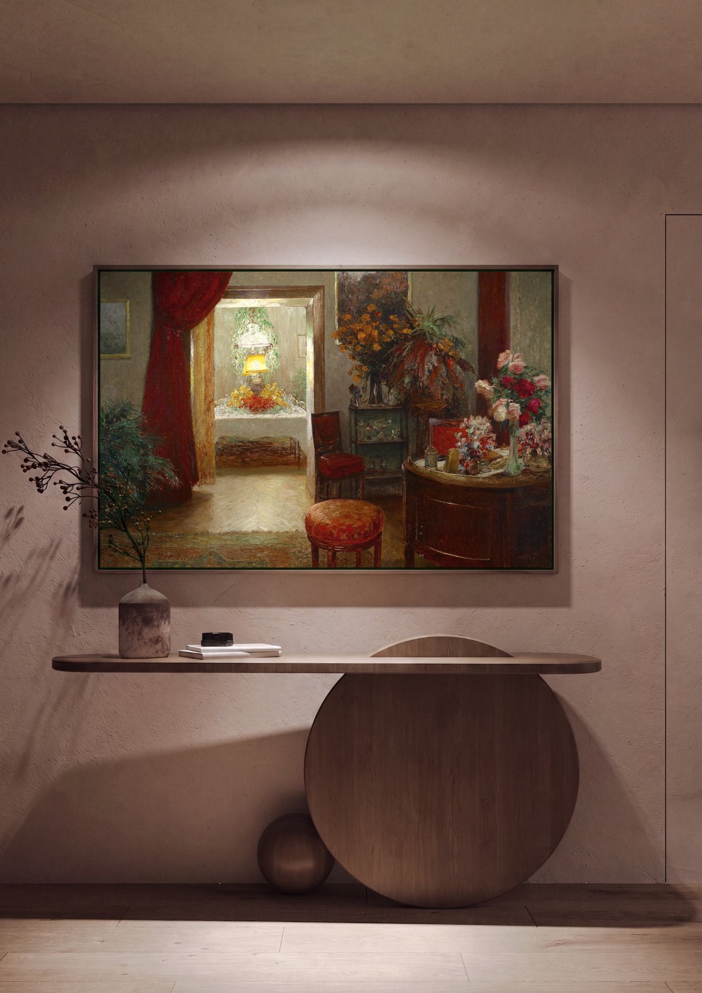 Quadro Decorativo Interior com Flores - Olga Wisinger-Florian em ambiente decorado