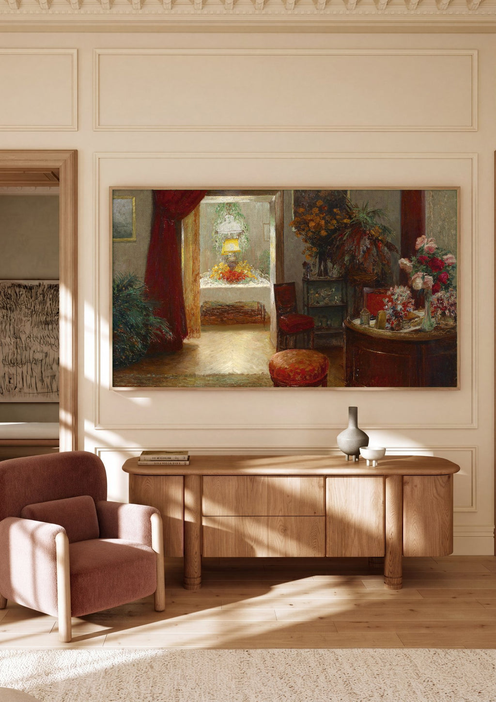 Quadro Decorativo Interior com Flores - Olga Wisinger-Florian em ambiente decorado
