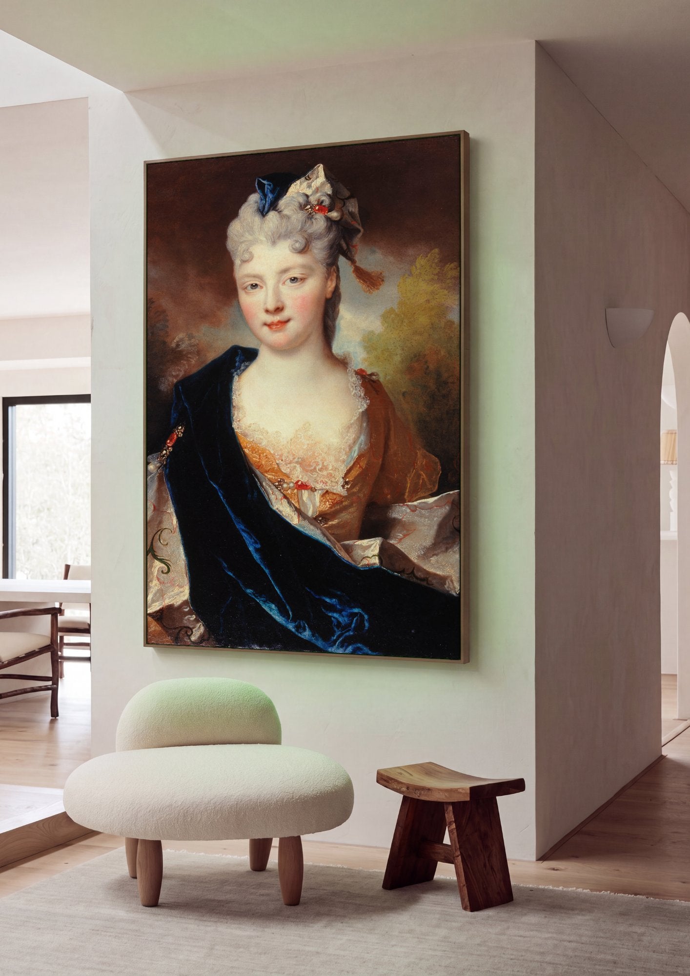 Quadro Decorativo Retrato de Dama - Nicolas de Largillière em ambiente decorado