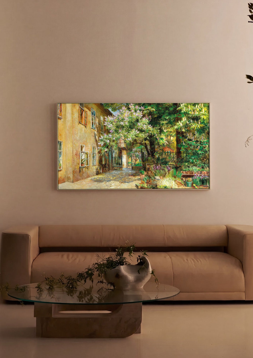 Quadro Decorativo Pátio Florido e Ensolarado - Marie Egner em ambiente decorado