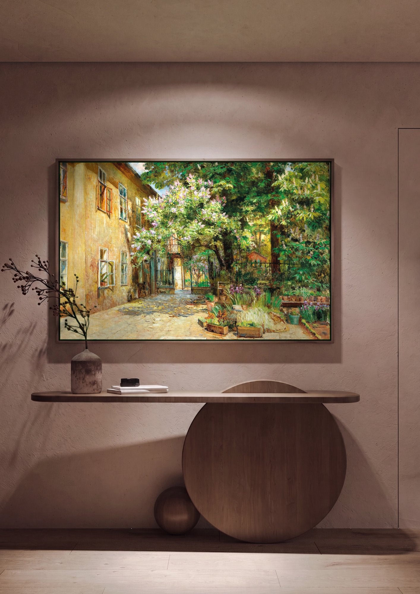 Quadro Decorativo Pátio Florido e Ensolarado - Marie Egner em ambiente decorado