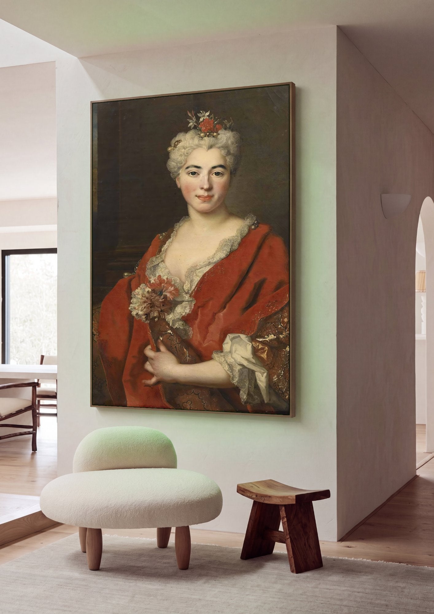 Quadro Decorativo Retrato de Dama - Nicolas de Largillière em ambiente decorado