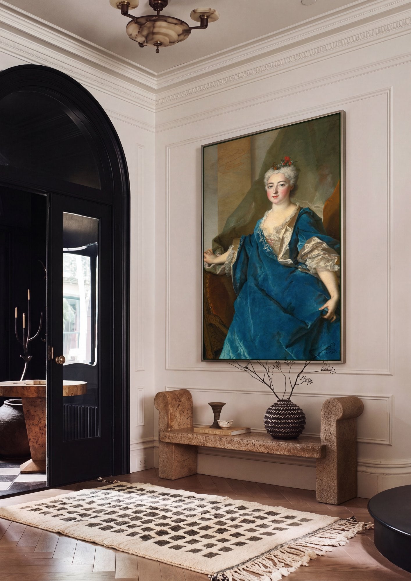 Quadro Decorativo Retrato de Dama – Nicolas de Largillière em ambiente decorado