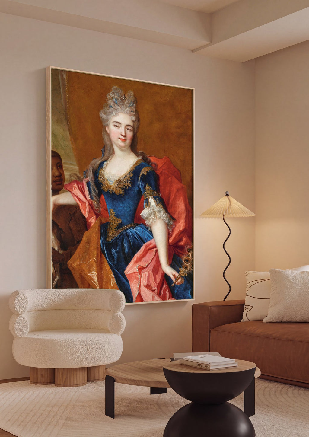 Quadro Decorativo Retrato de Dama - Nicolas de Largillière em ambiente decorado