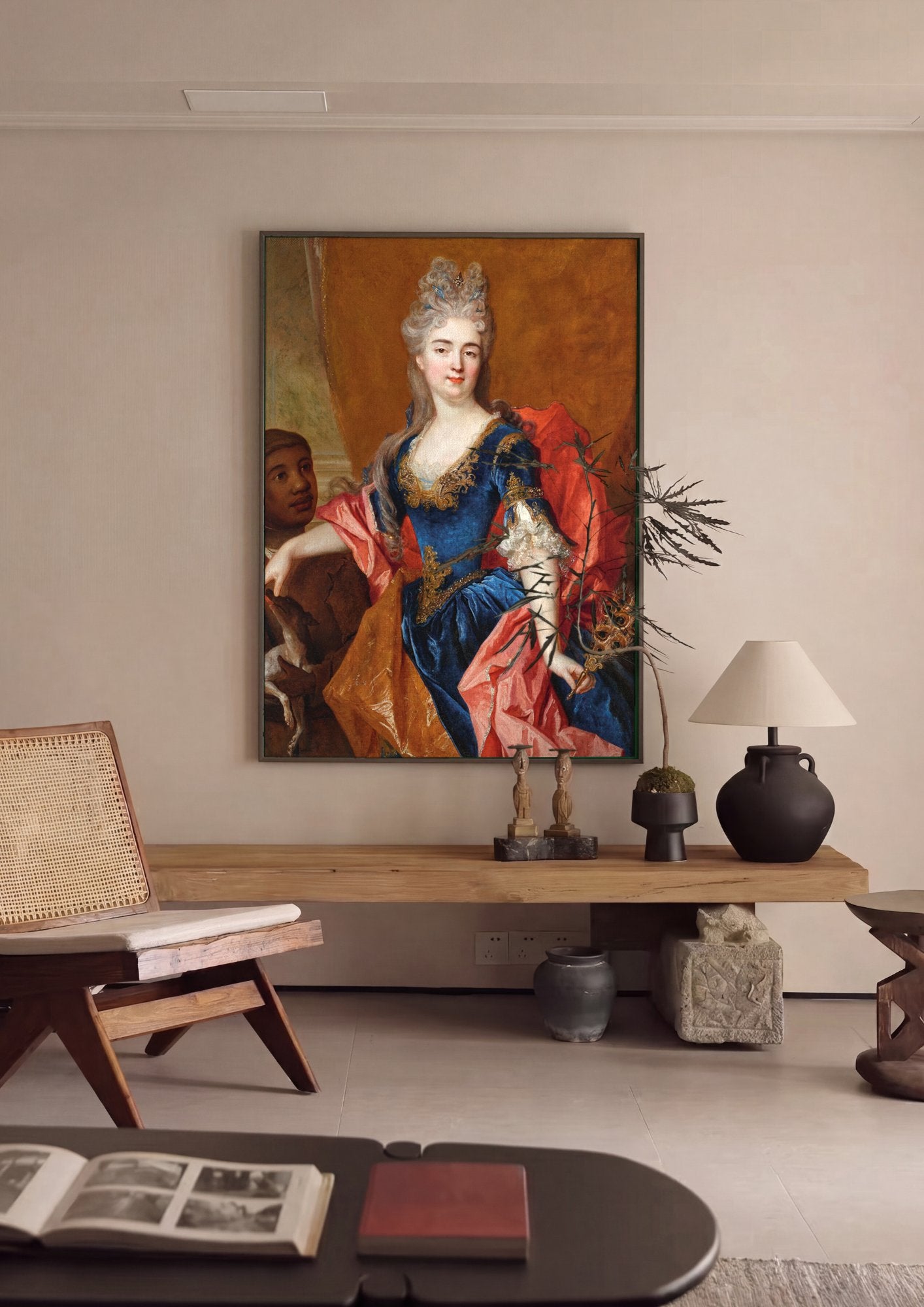 Quadro Decorativo Retrato de Dama - Nicolas de Largillière em ambiente decorado