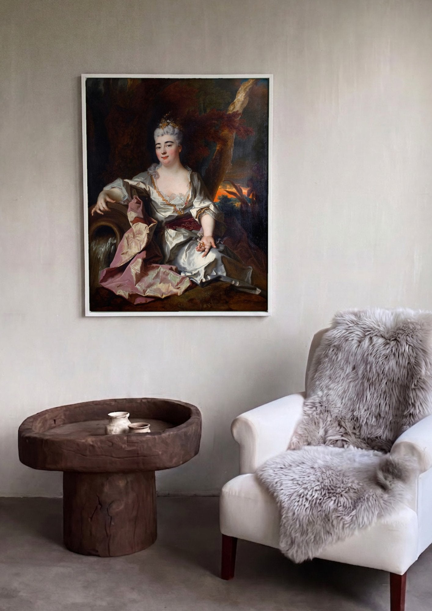 Quadro Decorativo Retrato de Dama - Nicolas de Largillière em ambiente decorado