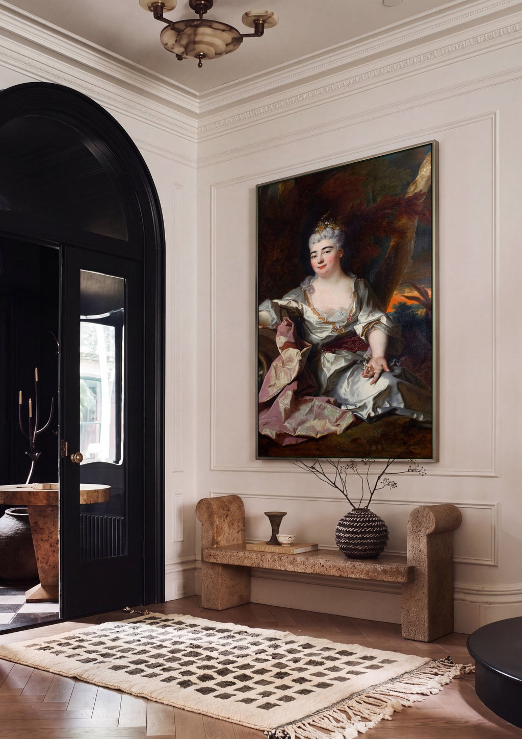 Quadro Decorativo Retrato de Dama - Nicolas de Largillière em ambiente decorado
