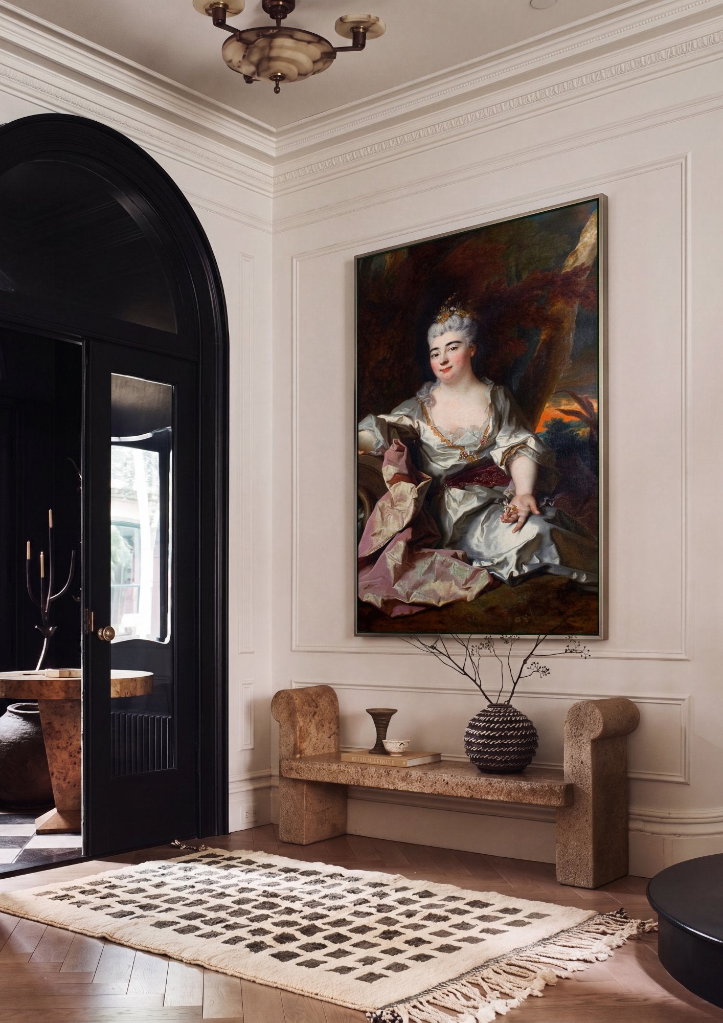 Quadro Decorativo Retrato de Dama - Nicolas de Largillière em ambiente decorado