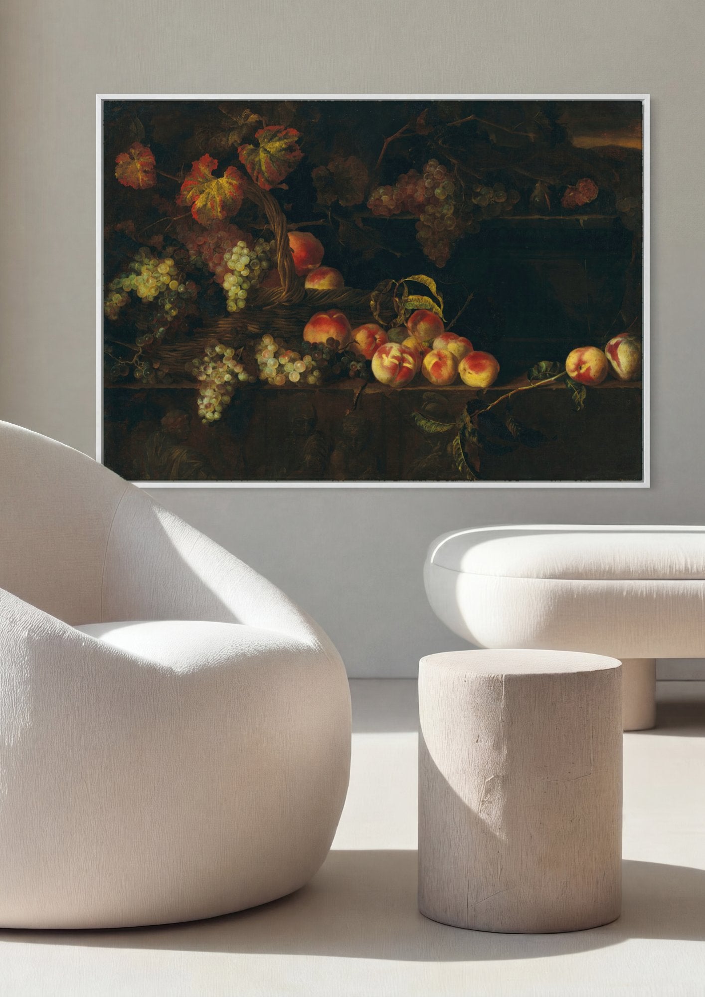 Quadro Decorativo Cesta de Frutas - Nicolas de Largillière em ambiente decorado