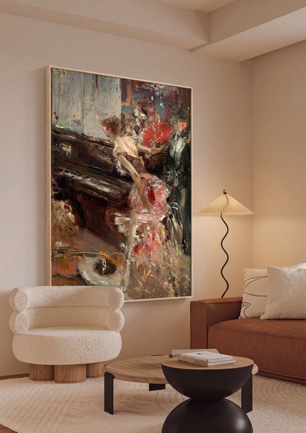 Quadro Decorativo A Música - Giovanni Boldini em ambiente decorado
