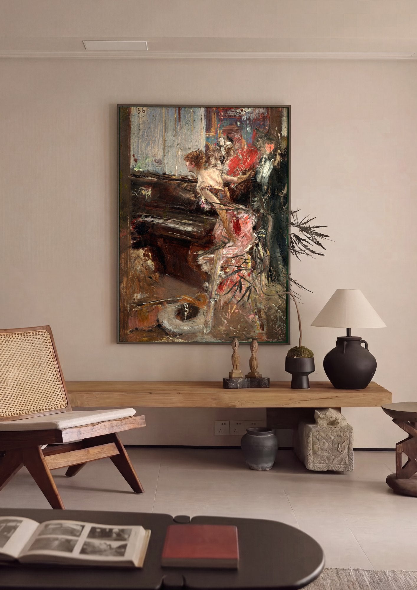 Quadro Decorativo A Música - Giovanni Boldini em ambiente decorado