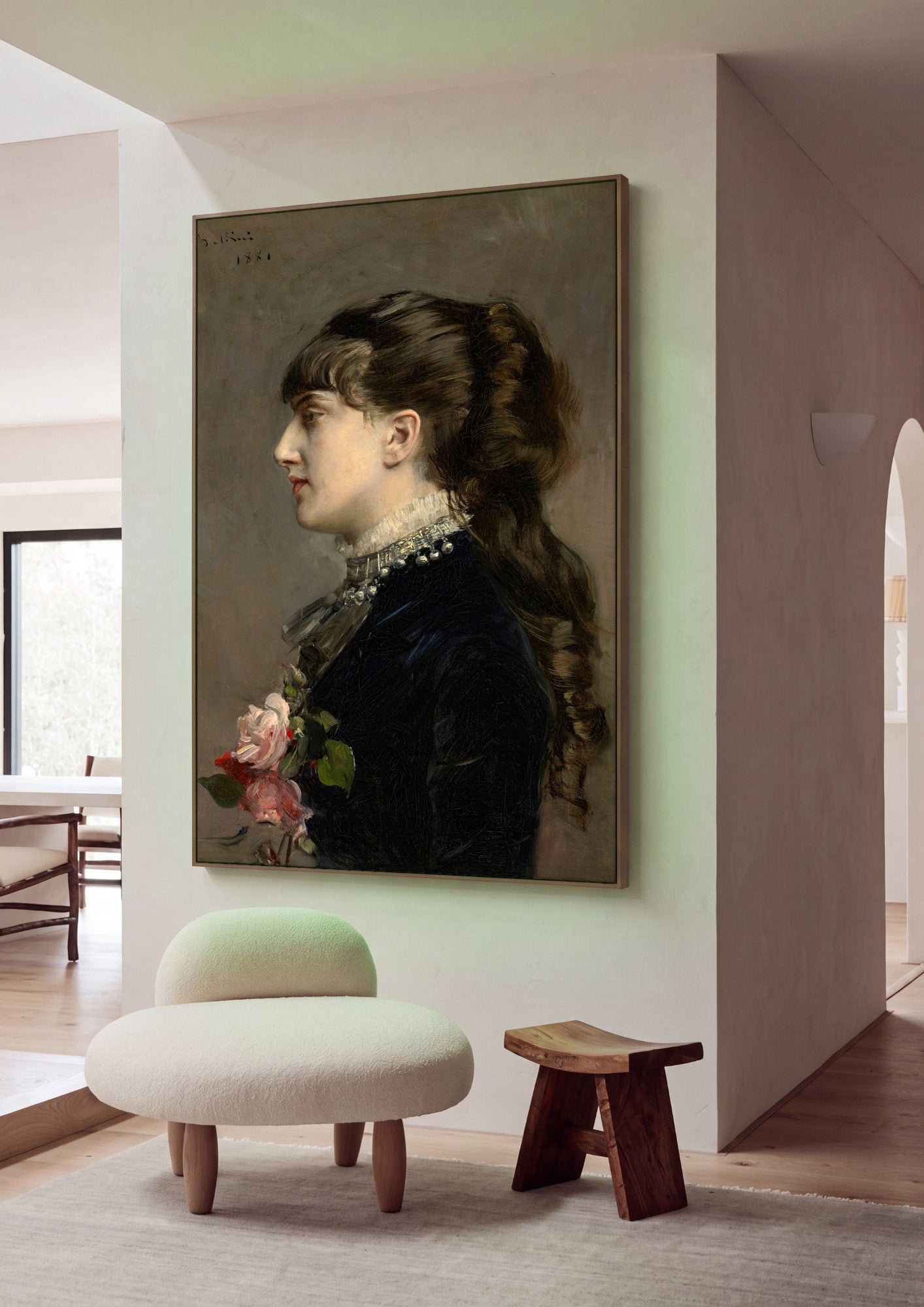 Quadro Decorativo Retrato de Mulher - Boldini em ambiente decorado