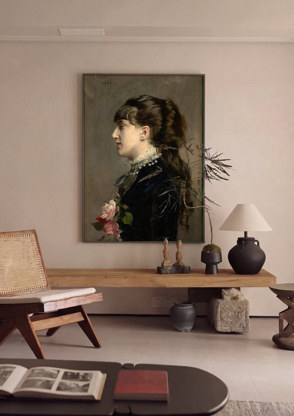 Quadro Decorativo Retrato de Mulher - Boldini em ambiente decorado