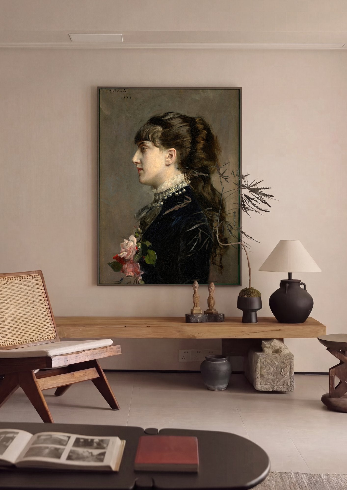 Quadro Decorativo Retrato de Mulher - Boldini em ambiente decorado