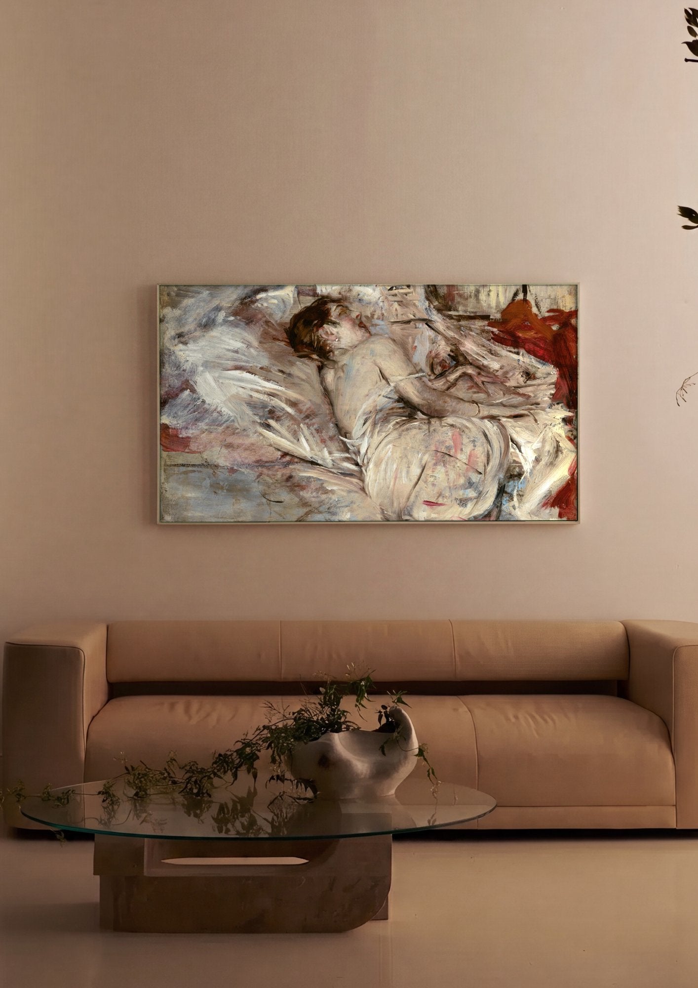 Quadro Decorativo A Dama Adormecida - Boldini em ambiente decorado