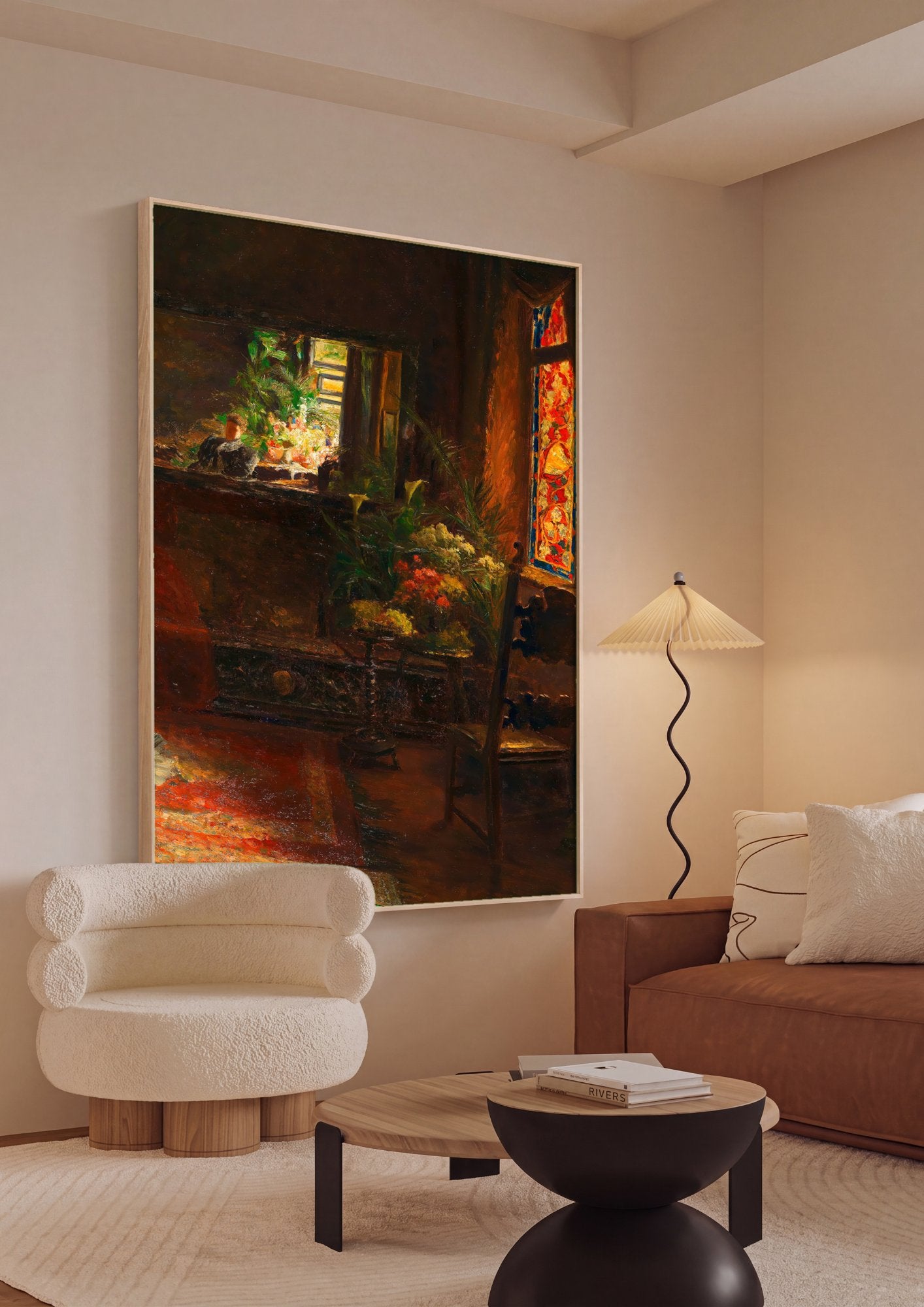 Quadro Decorativo Interior Iluminado - Olga Wisinger-Florian em ambiente decorado