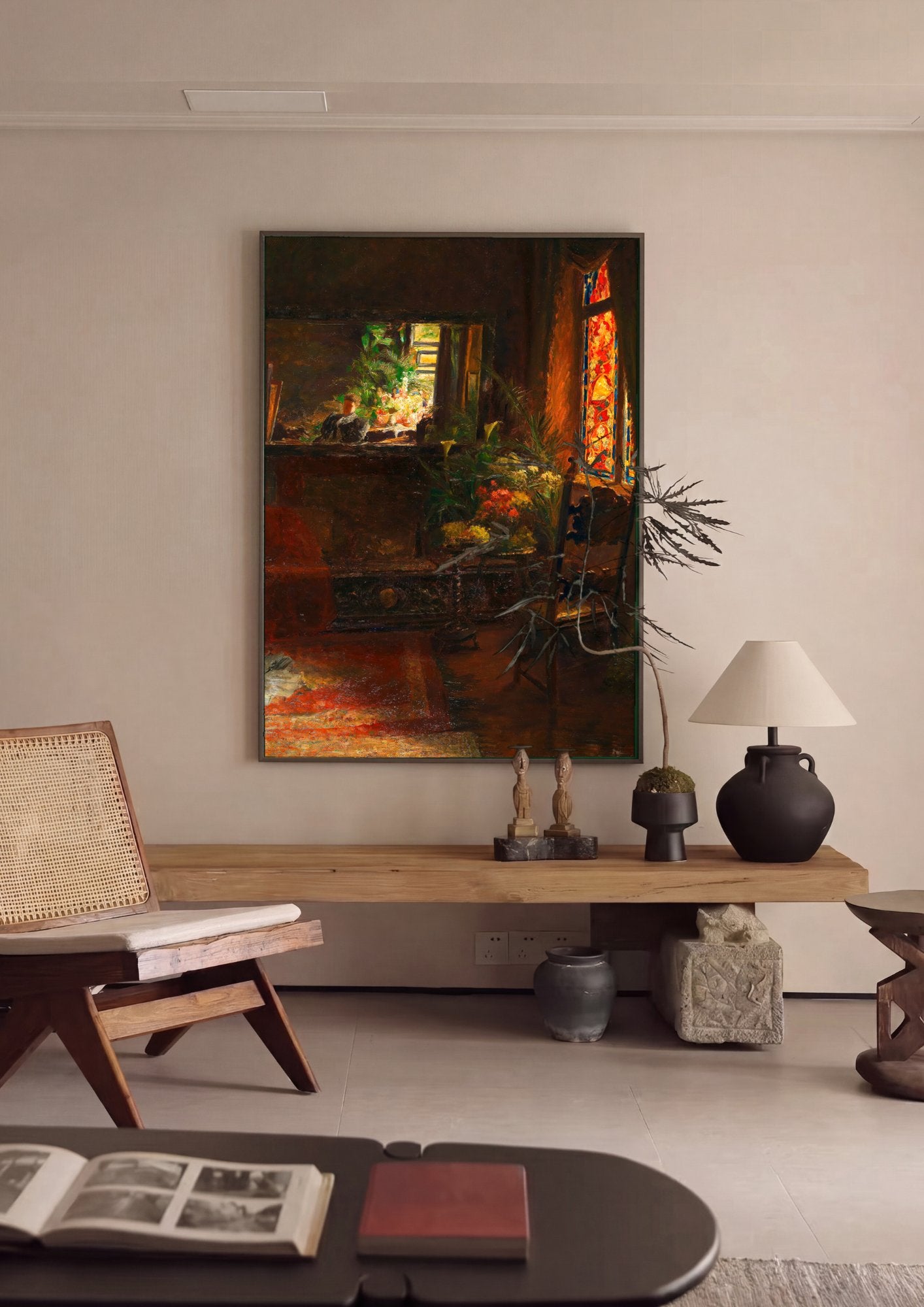 Quadro Decorativo Interior Iluminado - Olga Wisinger-Florian em ambiente decorado