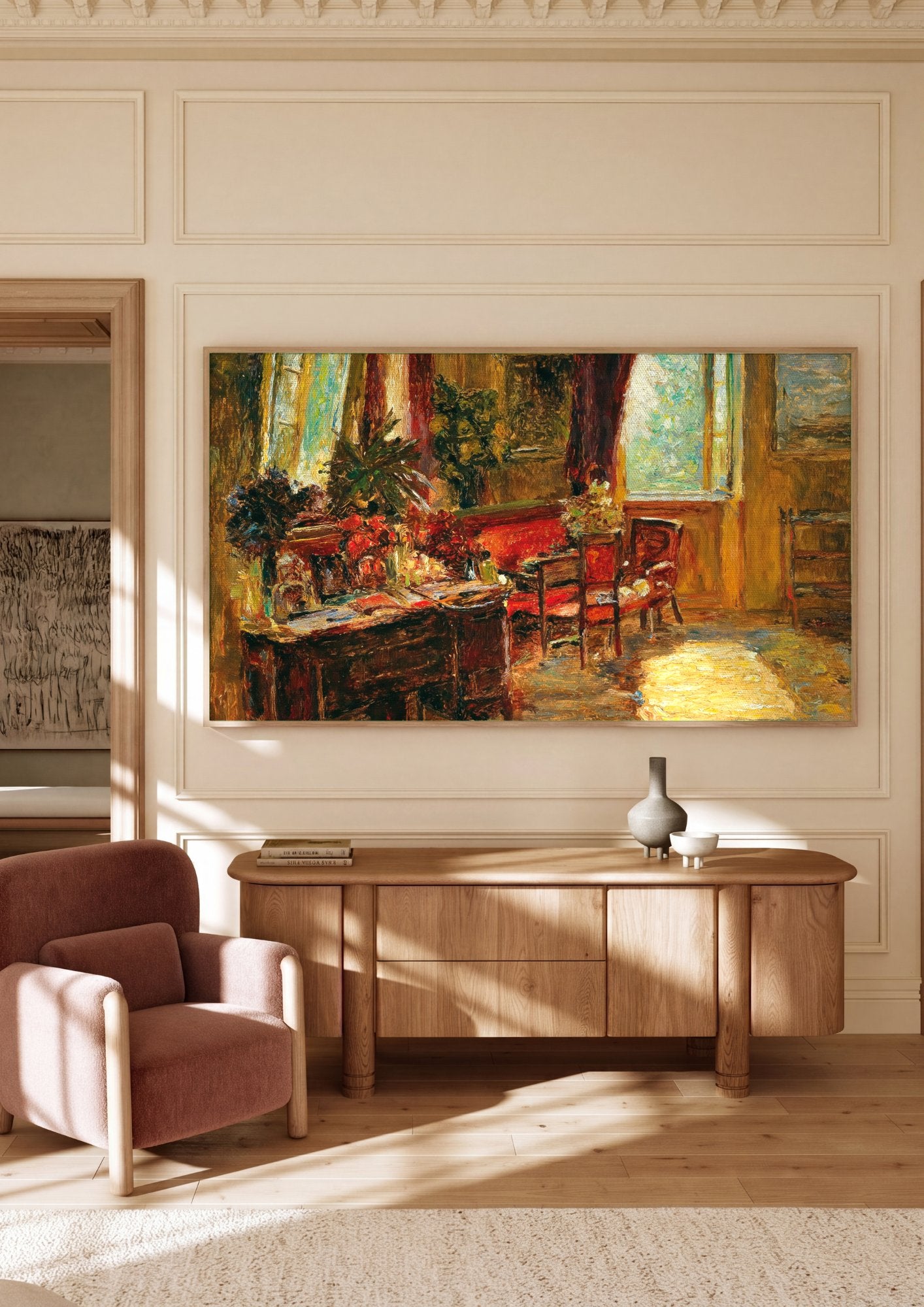 Quadro Decorativo Interior Iluminado - Olga Wisinger-Florian em ambiente decorado