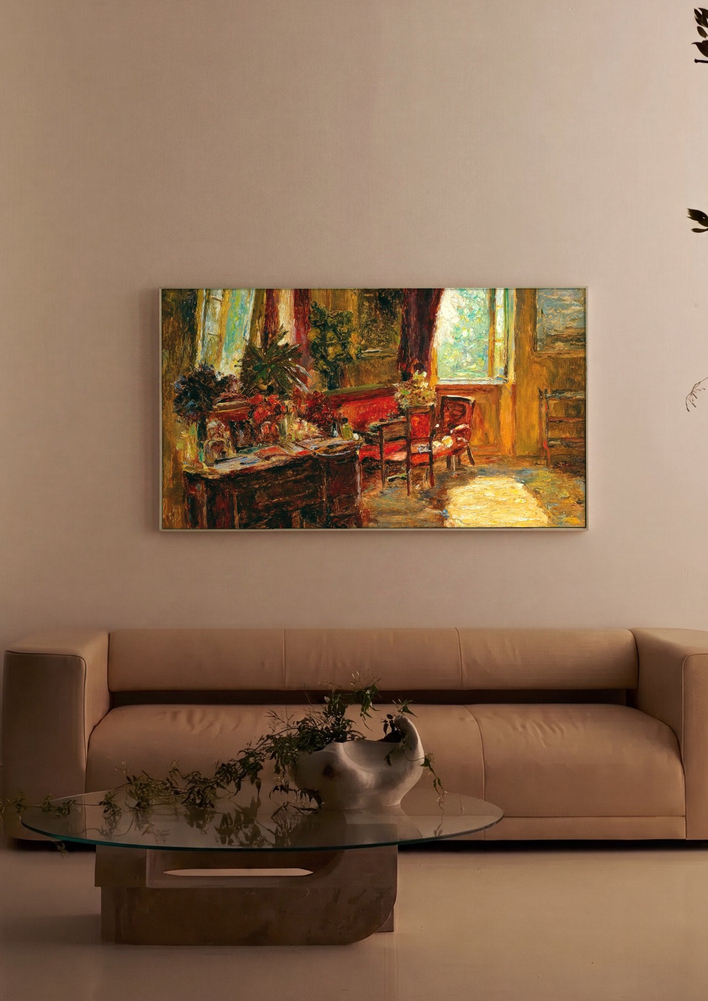 Quadro Decorativo Interior Iluminado - Olga Wisinger-Florian em ambiente decorado