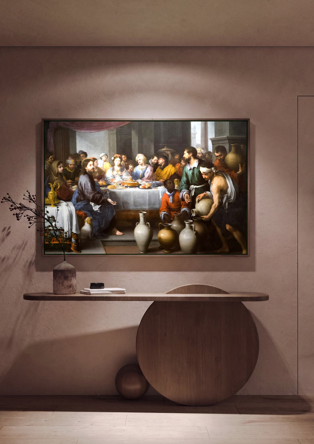Quadro Decorativo As Bodas de Caná - Paolo Veronese em ambiente decorado