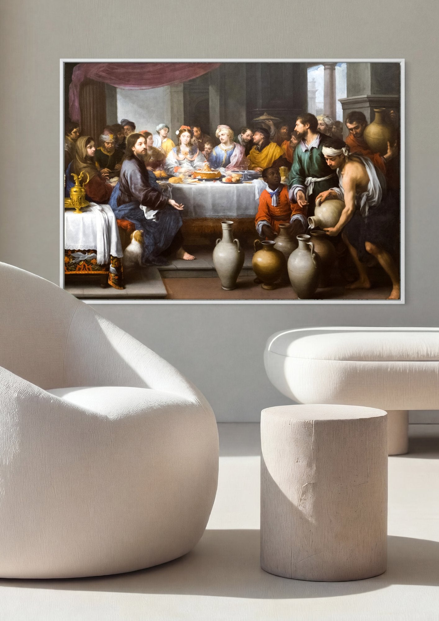 Quadro Decorativo As Bodas de Caná - Paolo Veronese em ambiente decorado